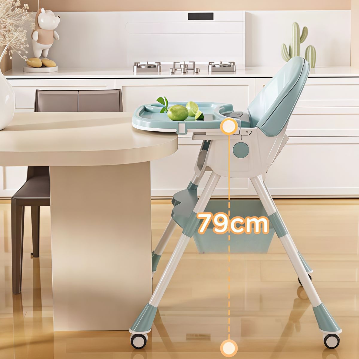 OASIS - Silla de Comer Plegable Portátil Bebe Niño Fold Beige