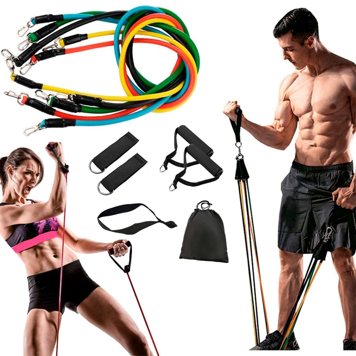 MOVI - Kit de 5 Bandas Elásticas de Resistencia para Ejercicio