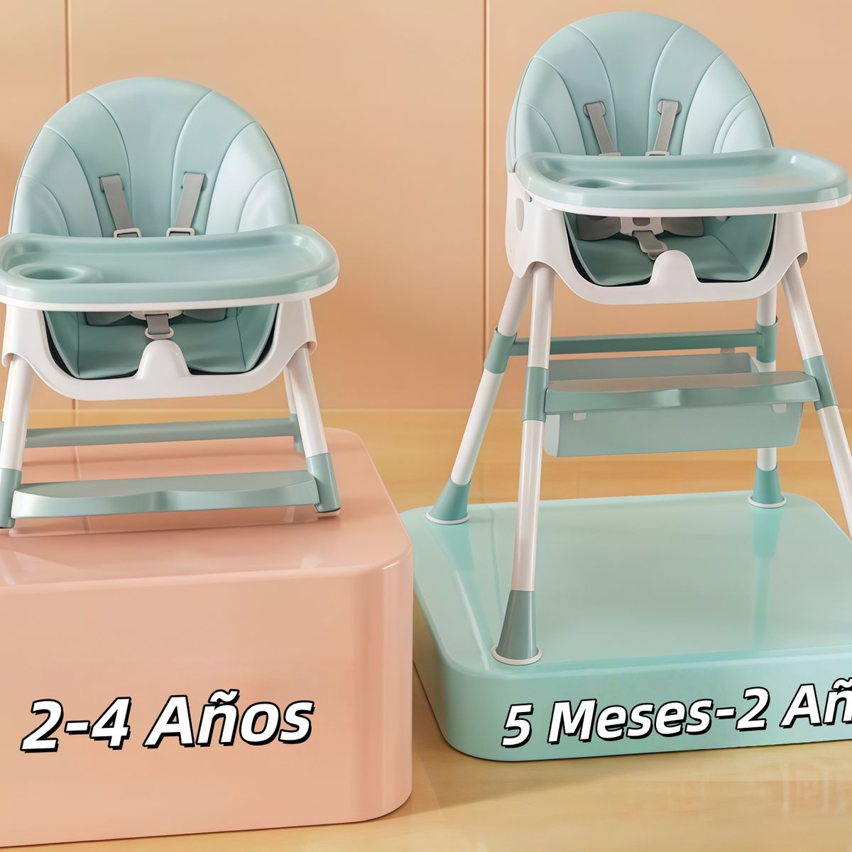 OASIS - Silla de Comer Plegable Portátil Bebe Niño Fold Azul claro