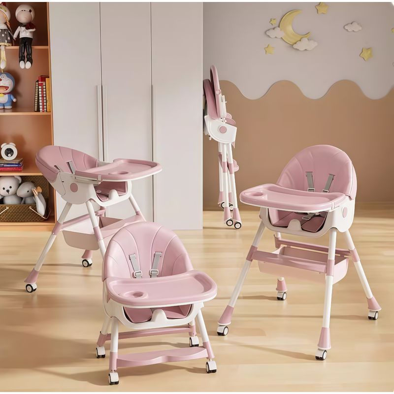 OASIS - Silla de Comer Plegable Portátil Bebe Niño Fold Rosa