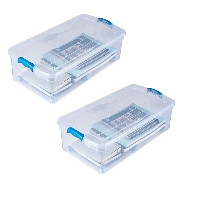 WENCO - Caja Organizadora Bajo Cama 36 L Con Ruedas Wenco 2 Unidades