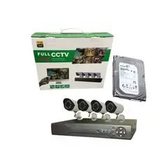 GENERICO - Kit Cctv Con 4 Cámaras De Seguridad Mas Dvr 1080p Full Hd INCLUYE DISCO DURO