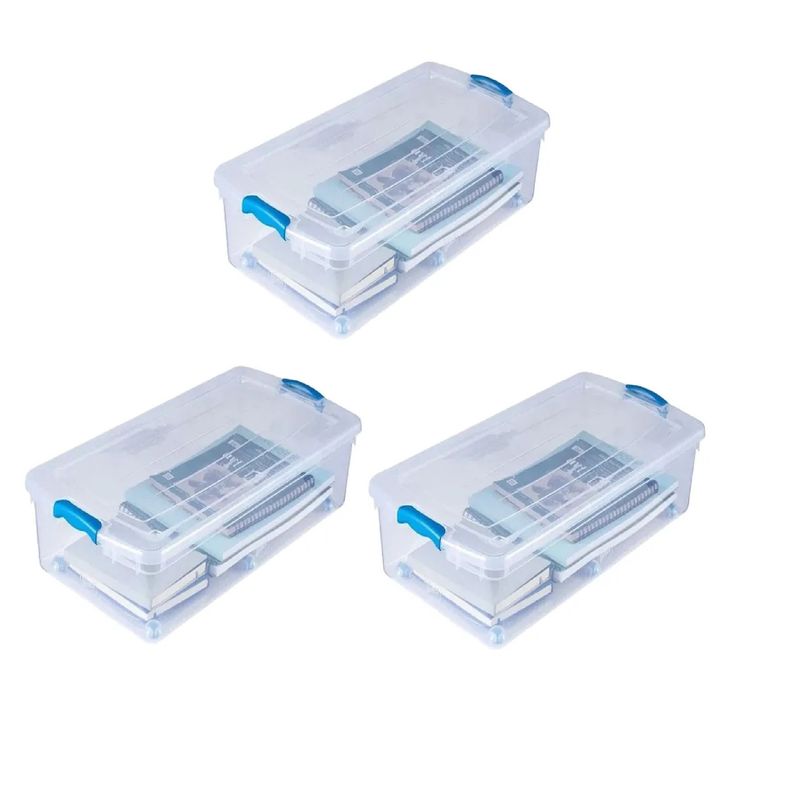 WENCO - Caja Organizadora Bajo Cama 36 L Con Ruedas Wenco 3 Unidades