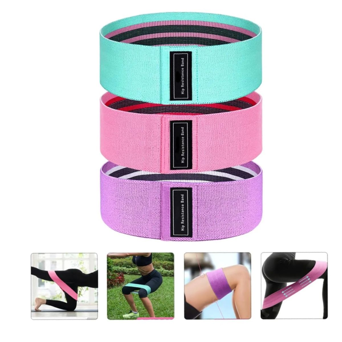 MOVI - Set 3 Bandas De Resistencia Tubulares (Glúteos y Piernas)