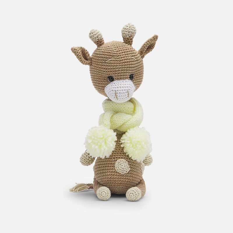 BABYROSEN - Amigurumi Jirafa Chocolate Bufanda Crudo