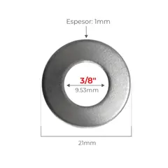 GENERICO - GOLILLA PLANA ZINCADA 3/8 CAJA 100 UNIDADES