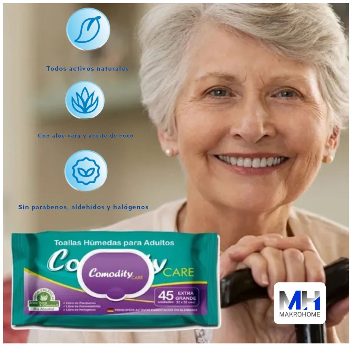 GENERICO - Toallitas Humedas Adulto Comodity X45 Tamaño Extra Grande