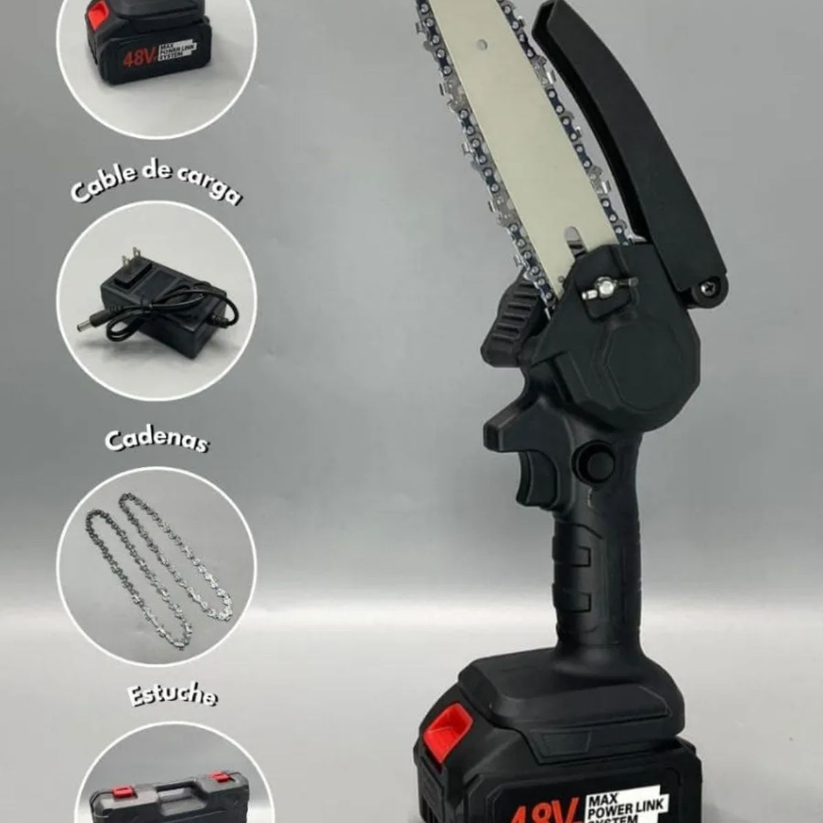 GENERICO - Mini Motosierra Inalámbrica 48V Kit de Poda Portátil