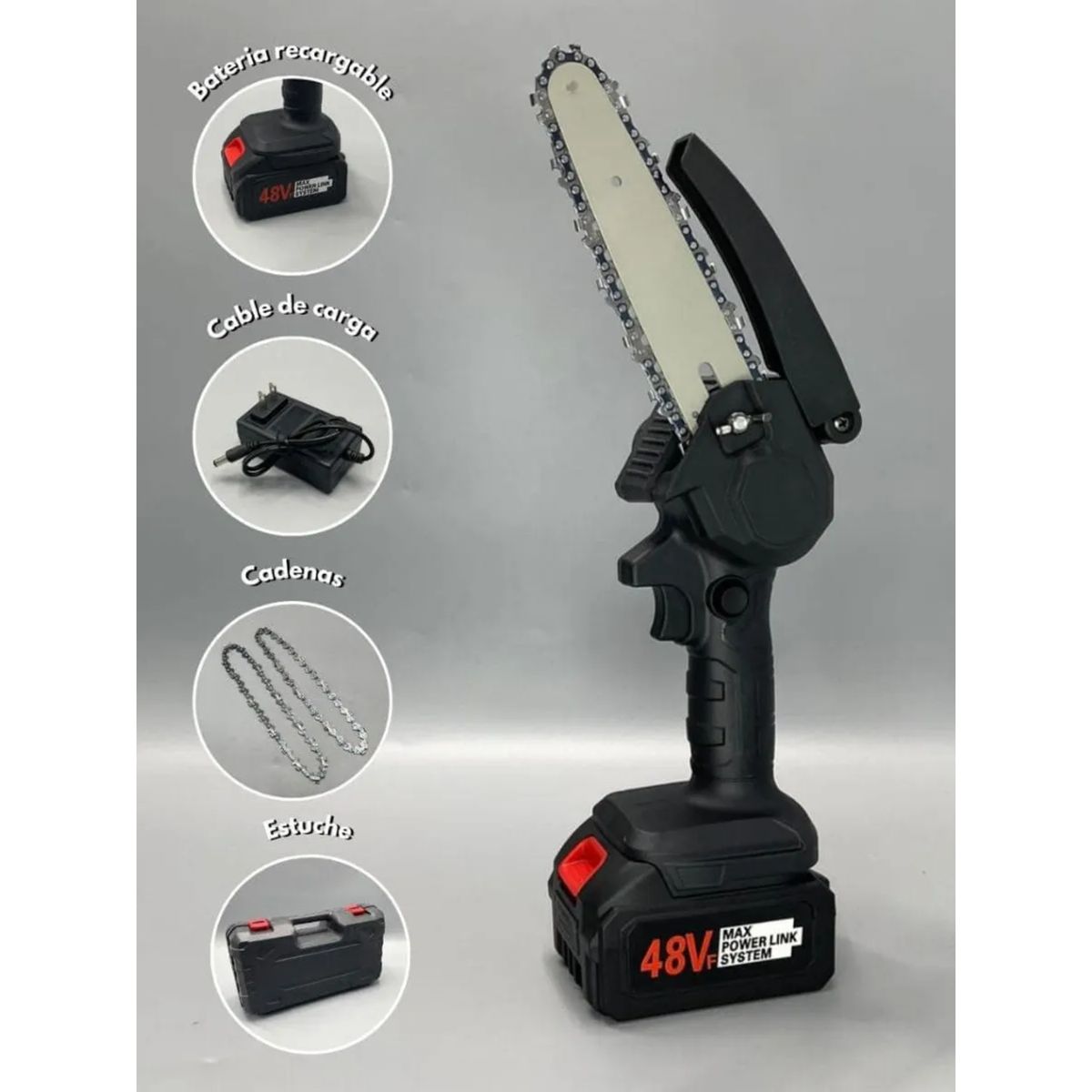 GENERICO - Mini Motosierra Inalámbrica 48V Kit de Poda Portátil