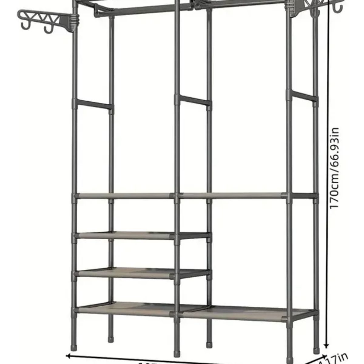 GENERICO - Perchero Organizador de Ropa de 2 Cuerpos