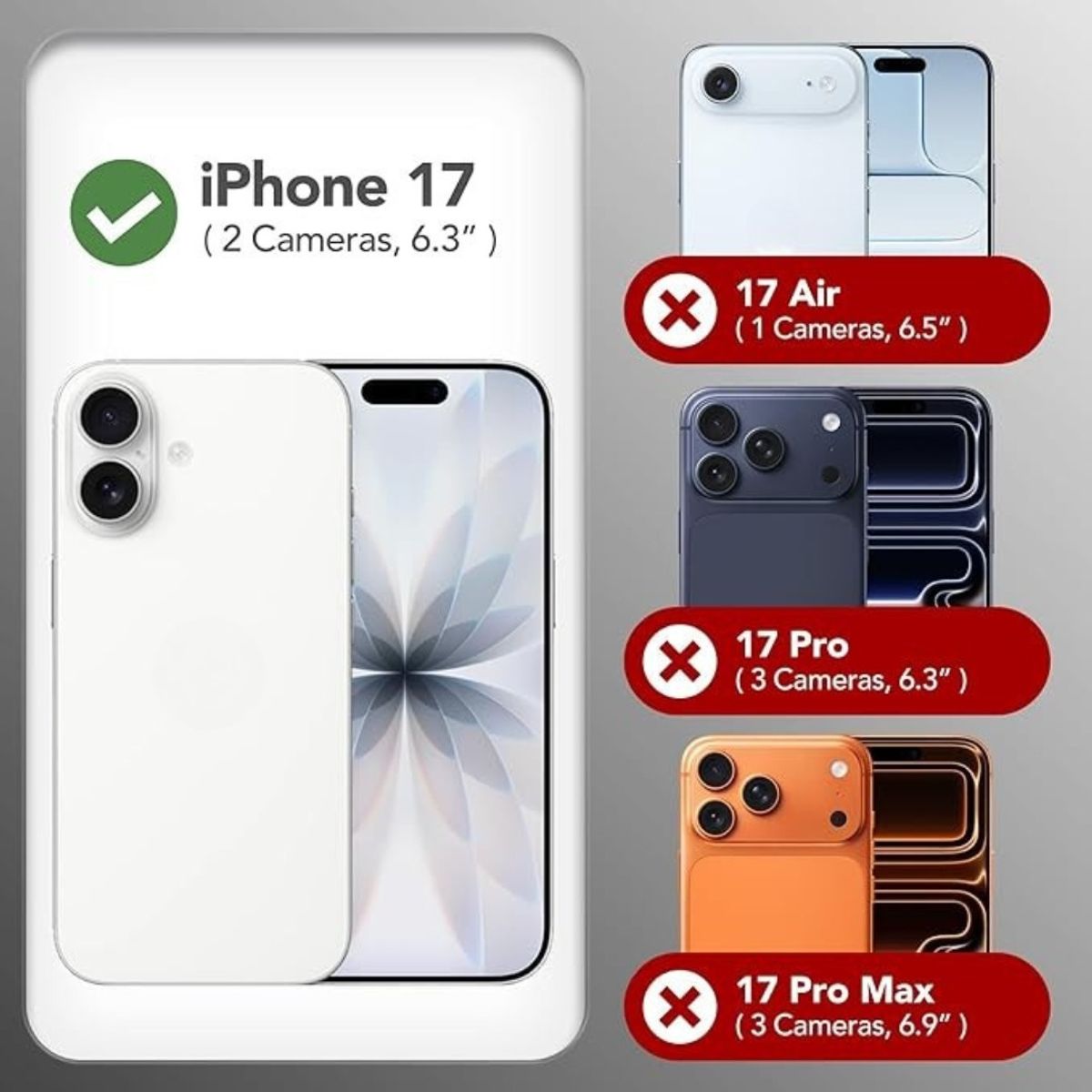 GENERICO - Carcasa Transparente Reforzada Para iPhone 17