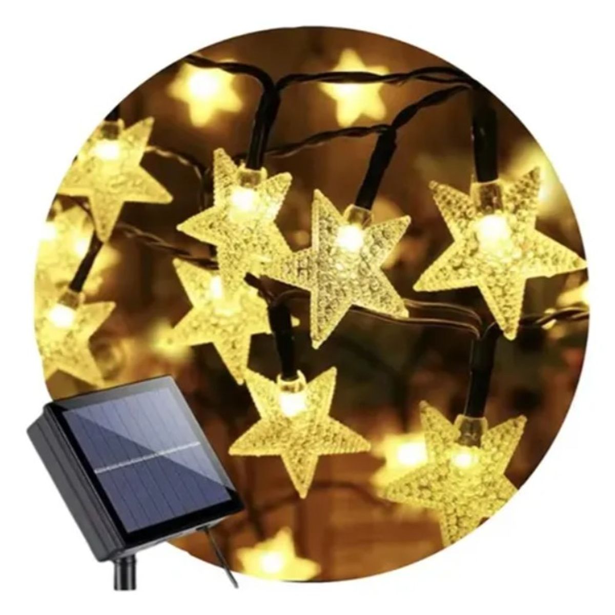 THIS IS FELIZ NAVIDAD - Guirnalda Solar LED de Estrellas - 4 Metros de Iluminación Cálida y Mágica