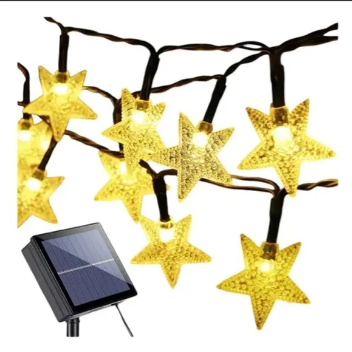 THIS IS FELIZ NAVIDAD - Guirnalda Solar LED de Estrellas - 4 Metros de Iluminación Cálida y Mágica
