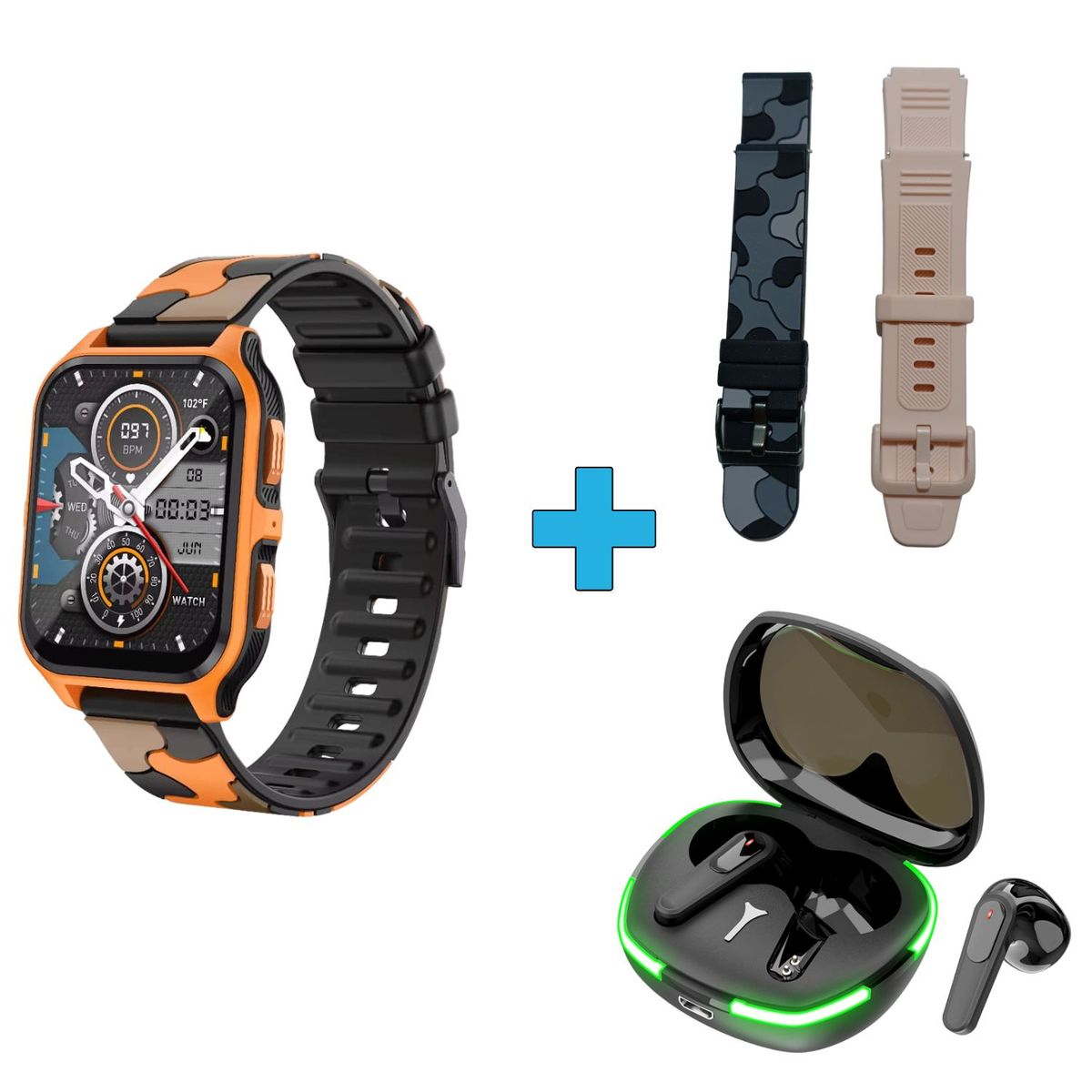 GENERICO - Reloj Smartwatch unisex + regalo audífonos + correa deportiva extra