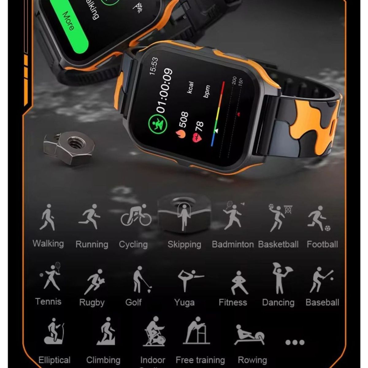 GENERICO - Reloj Smartwatch unisex + regalo audífonos + correa deportiva extra