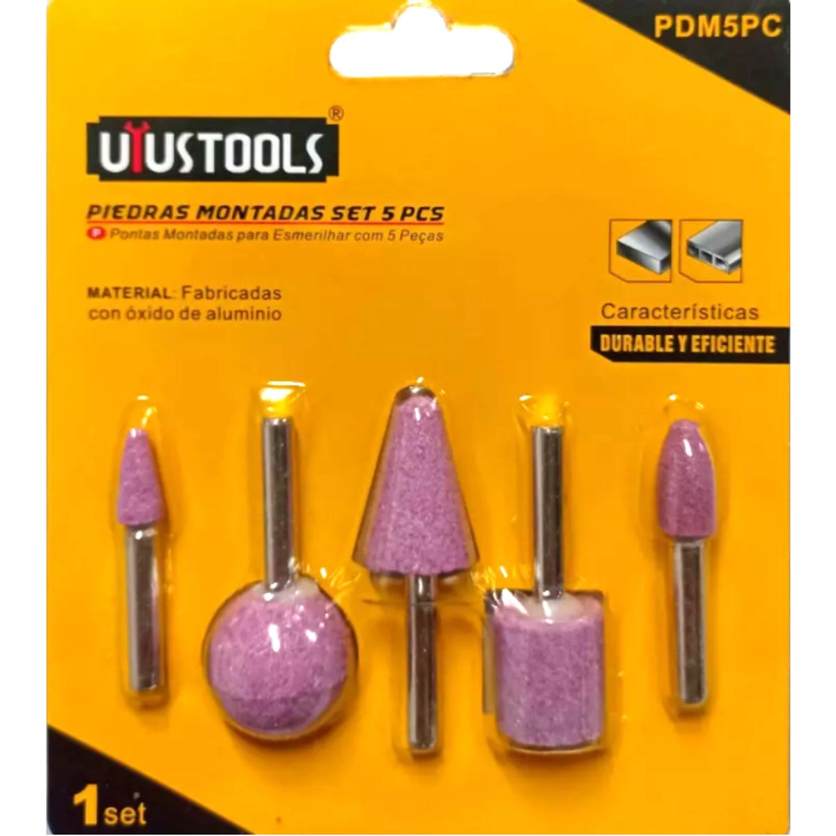 UYUSTOOL - PIEDRAS MONTADAS 5 PIEZAS UYUSTOOLS PDM5PC