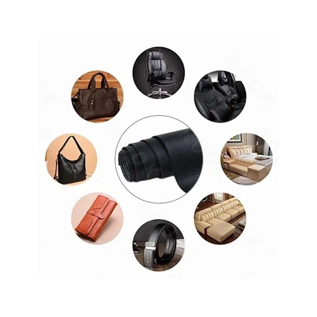 ZG STORE - Rollo Parche Reparación Adhesivo Cuero Sofá 500x50 Cm Negro