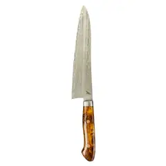 RAUKA - Cuchillo de Cocina Artesanal Acero Damasco 512 capas 32cm