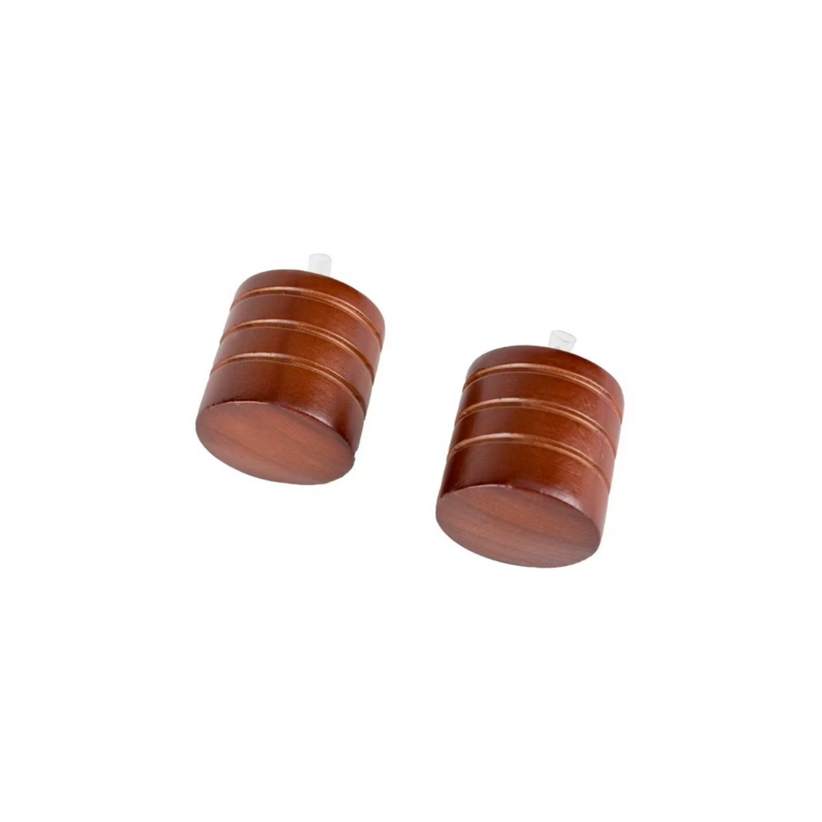 JUST HOME - Set terminales para barra cortina 19 mm 2 unidades chocolate