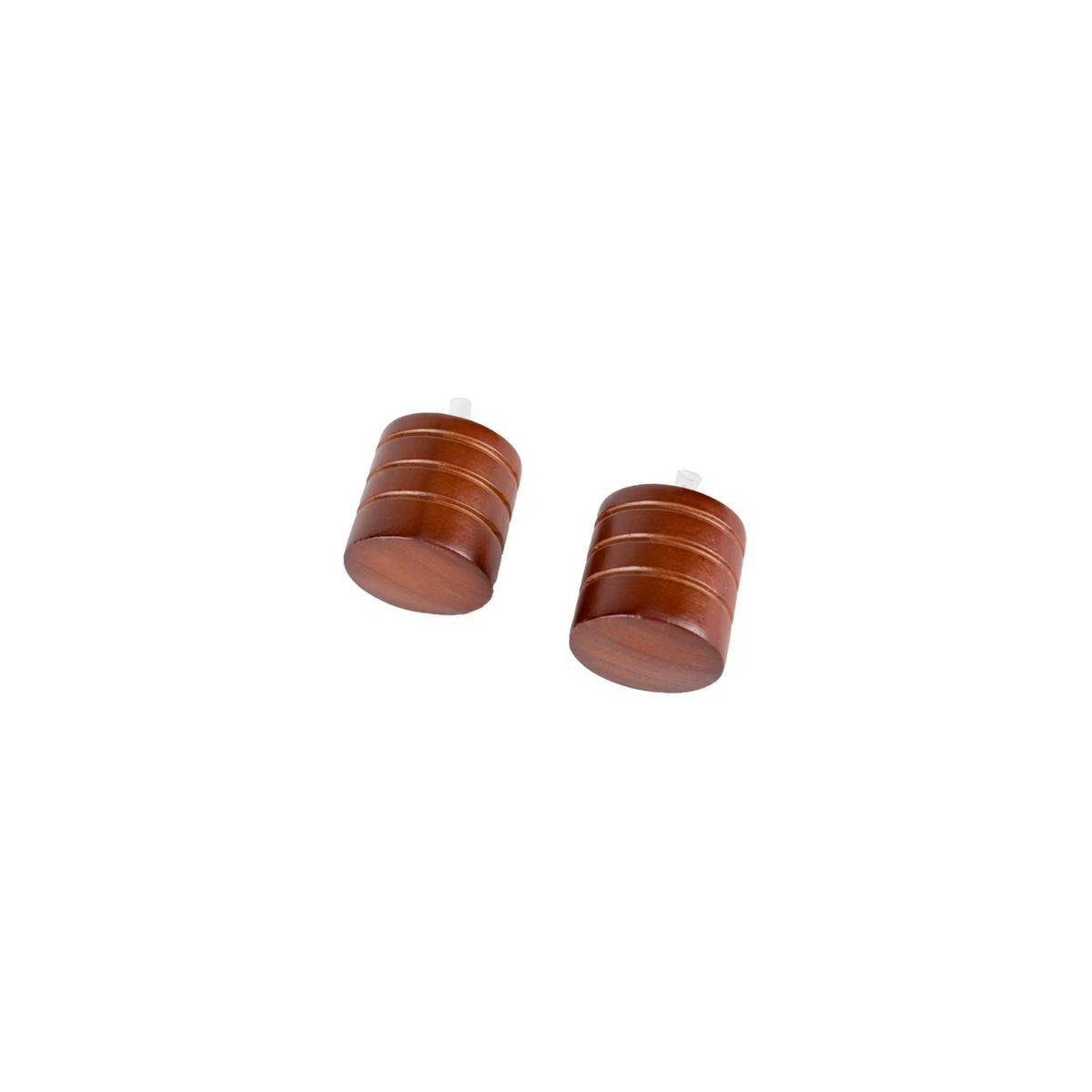 JUST HOME - Set terminales para barra cortina 19 mm 2 unidades chocolate