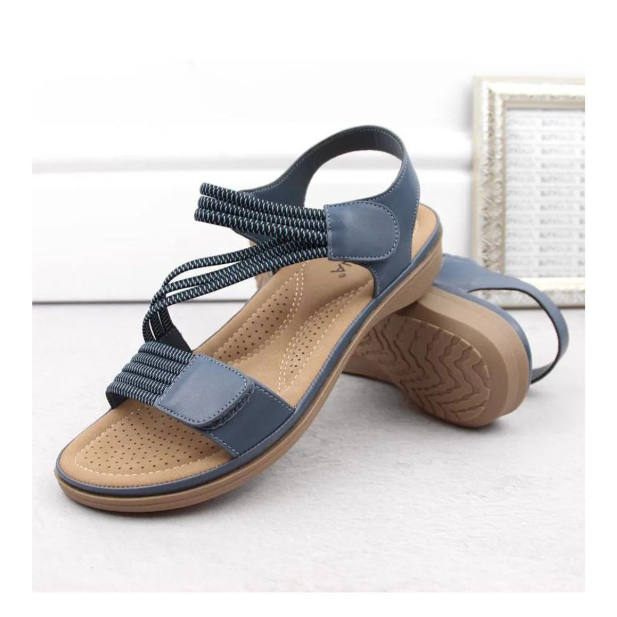 HERIEL - sandalia de mujer con velcro y gomas  tgh01
