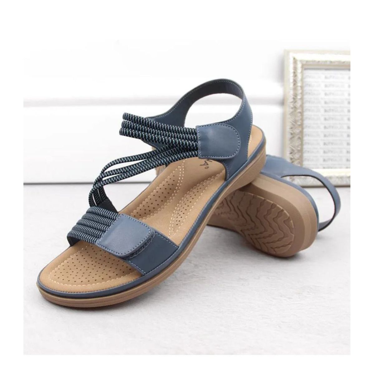 HERIEL - sandalia de mujer con velcro y gomas  tgh01