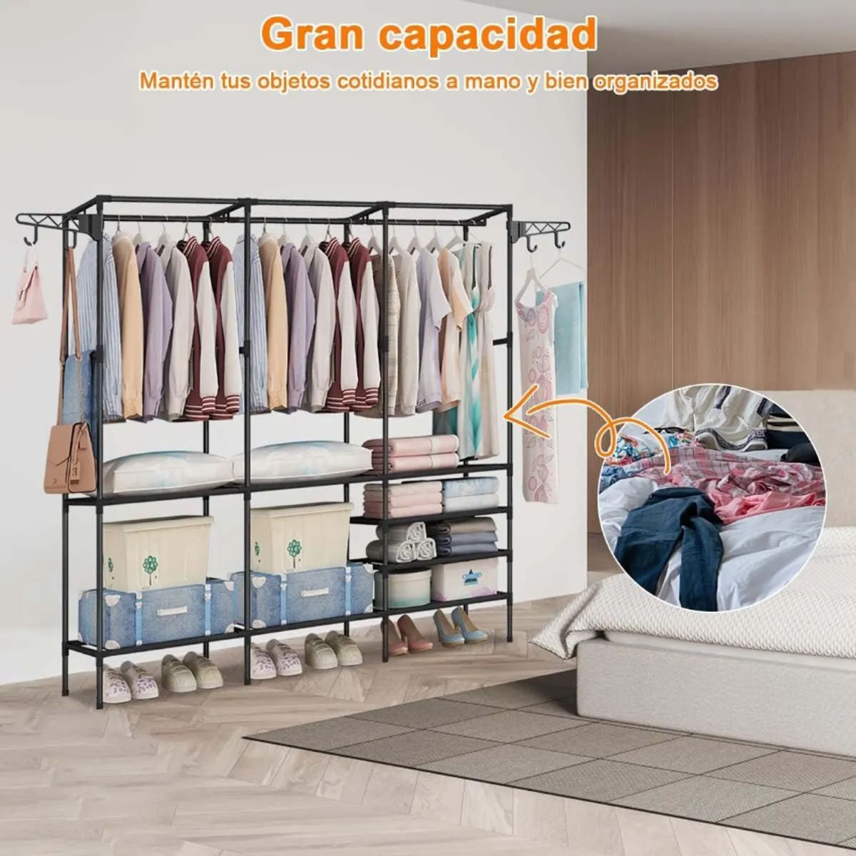 GENERICO - Perchero Organizador de Ropa de 3 Cuerpos