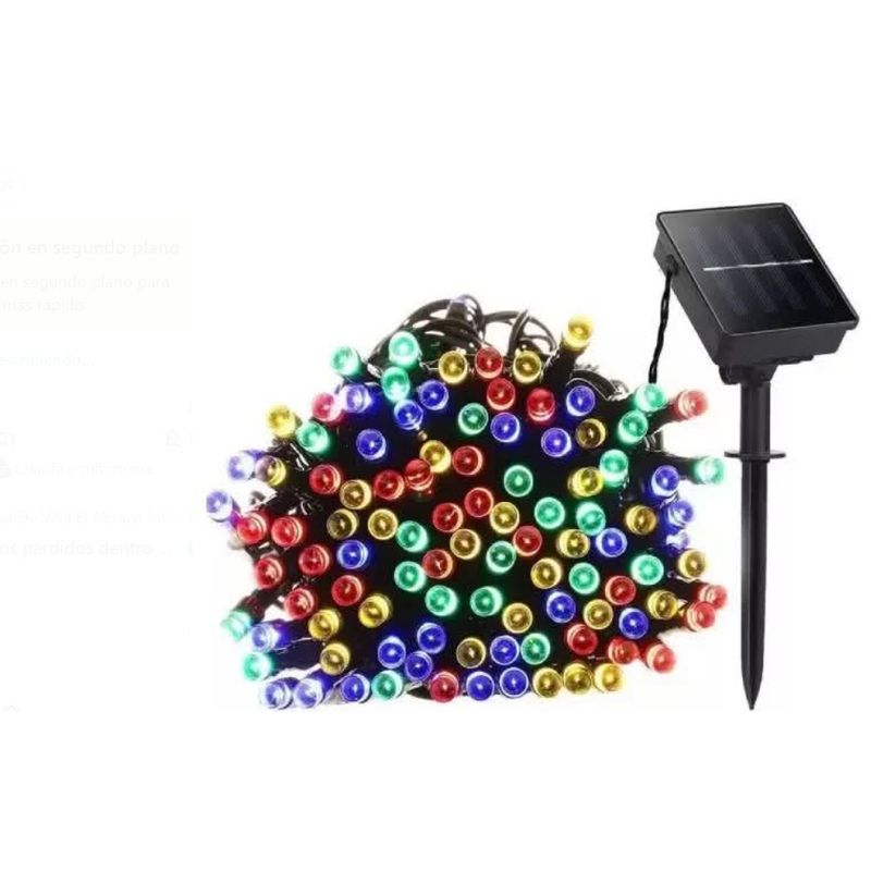 GENERICO - Guirnalda Solar LED de 10 Metros - Iluminación Multicolor para Fiestas