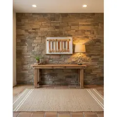 TELARES DE ESTILO - Cuadro Decorativo Yute, Lana, Cobre, Artesanía Chilena Hecho a Mano Cobre Marco Dorado 80x50