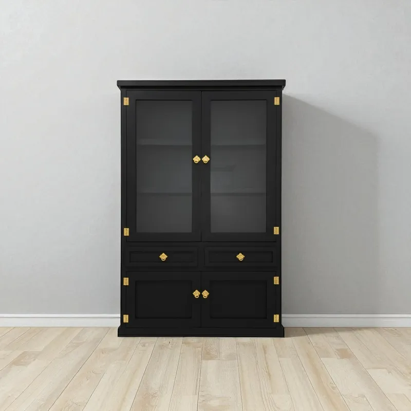 GENERICO - Vitrina de madera Organizadora 120x35x180 color Negro