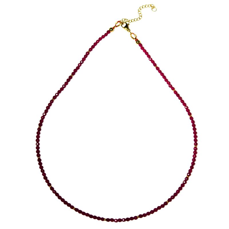 ELBAULDEJUMA - Collar gargantilla Rubi 4mm chapado en oro 18k Terranova