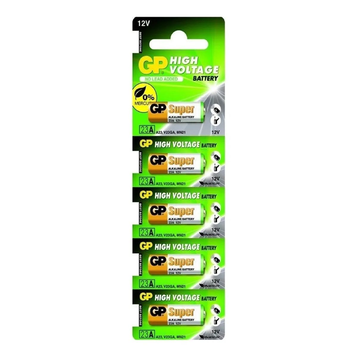 GP BATTERIES - GP Alkaline A23 pila de 12V con 5 unidades