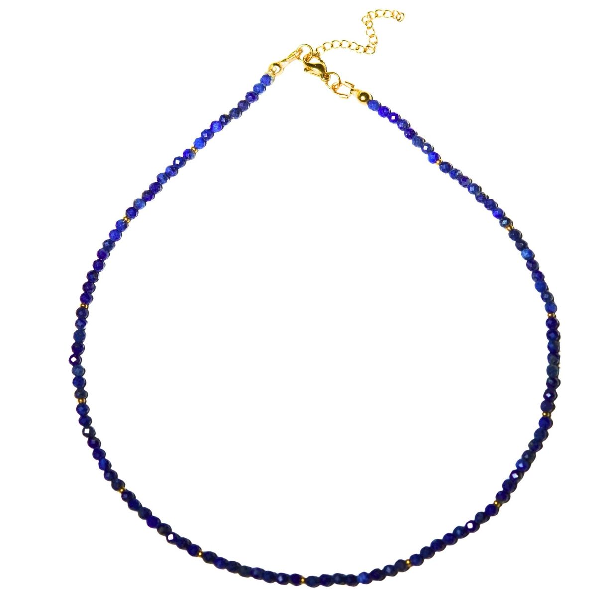 ELBAULDEJUMA - Collar gargantilla lapislazuli 4mm chapado en oro 18k Terranova