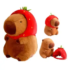 GENERICO - Peluche Capibara Con Gorro Frutilla 35 cm