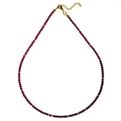 ELBAULDEJUMA - Collar gargantilla granate 4mm chapado en oro 18k Terranova