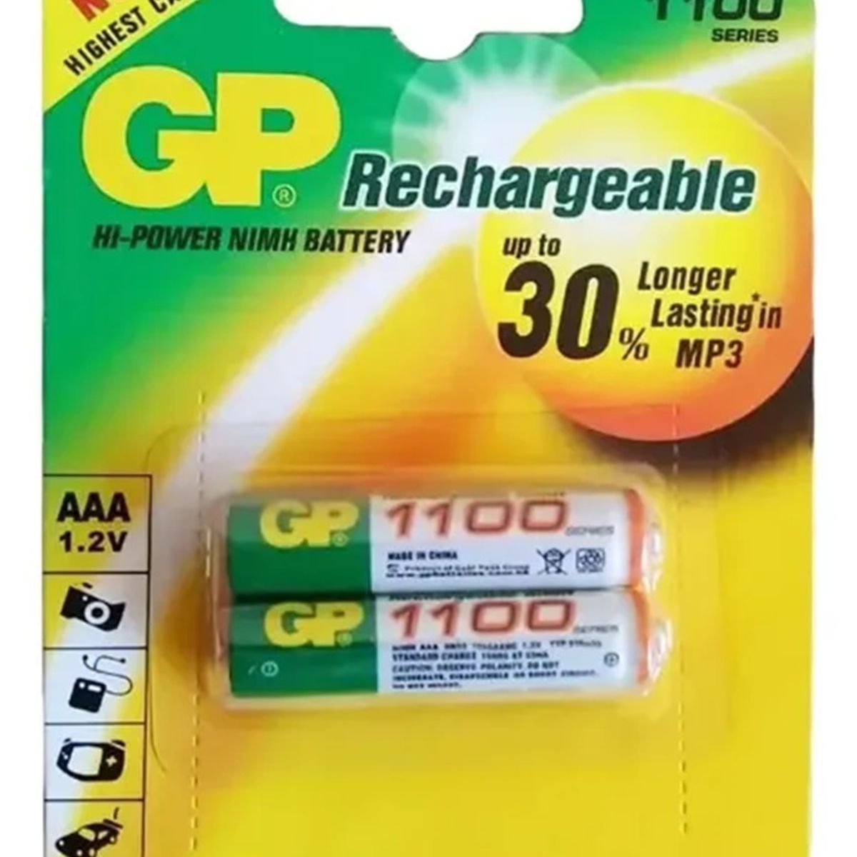 GP BATTERIES - Gp Batteries Pilas Recargables Aaa Nimh 1100 Mah 2 Uds.
