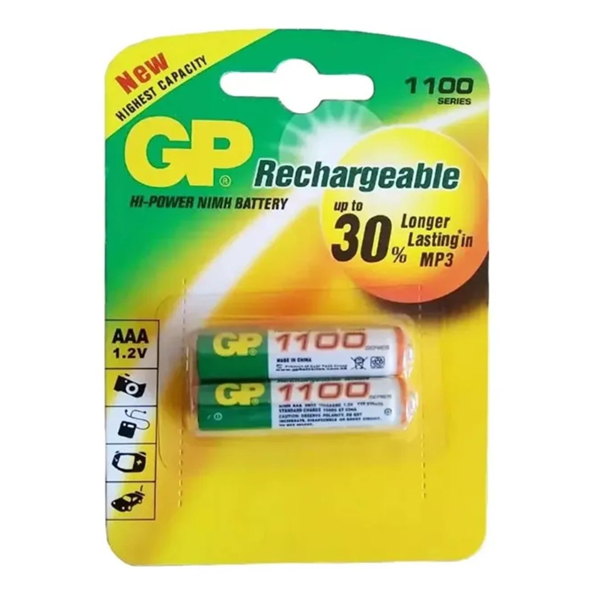 GP BATTERIES - Gp Batteries Pilas Recargables Aaa Nimh 1100 Mah 2 Uds.