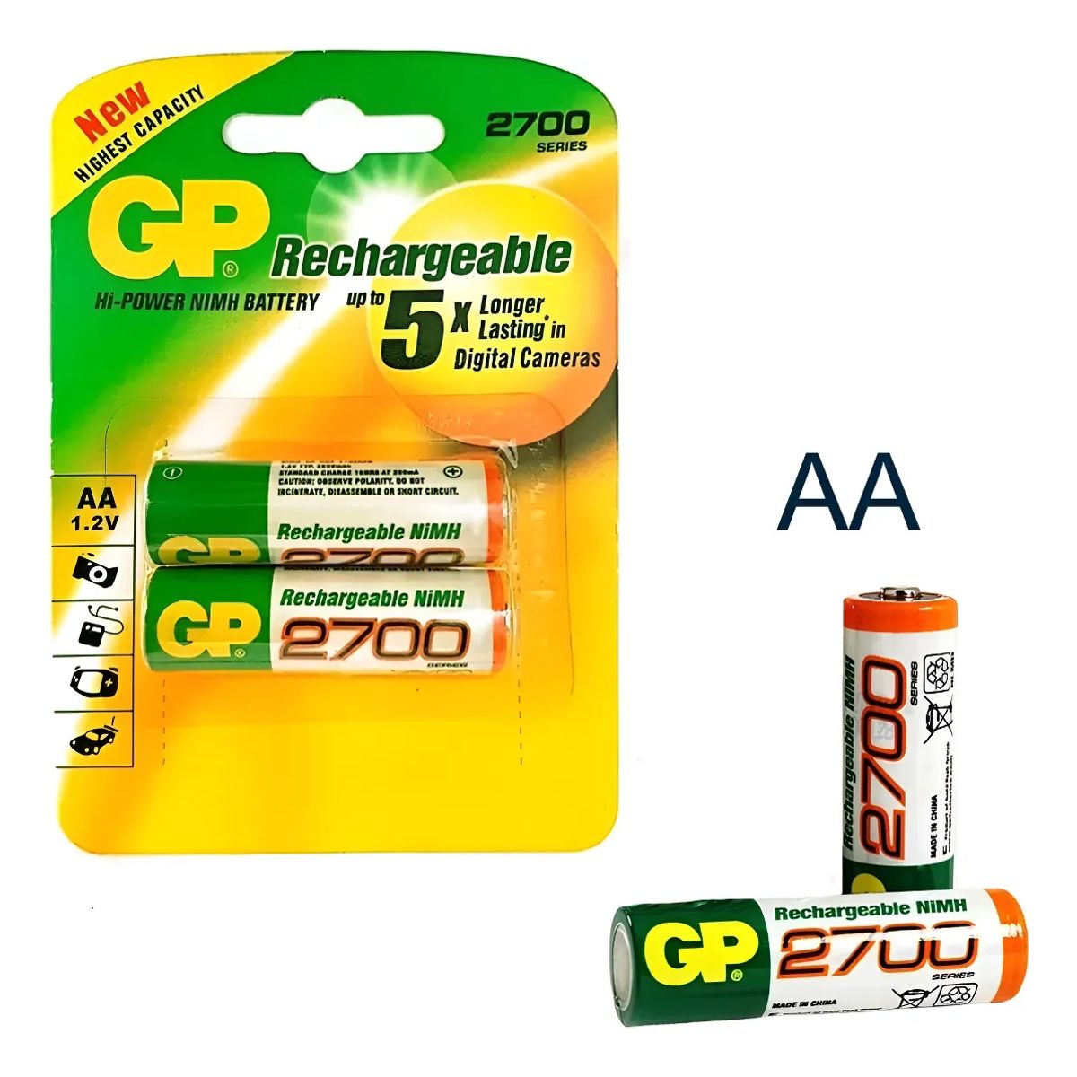 GP BATTERIES - Pila Aa Gp Recargable 1.2v 2700 Mah Hi-power Nimh Battery