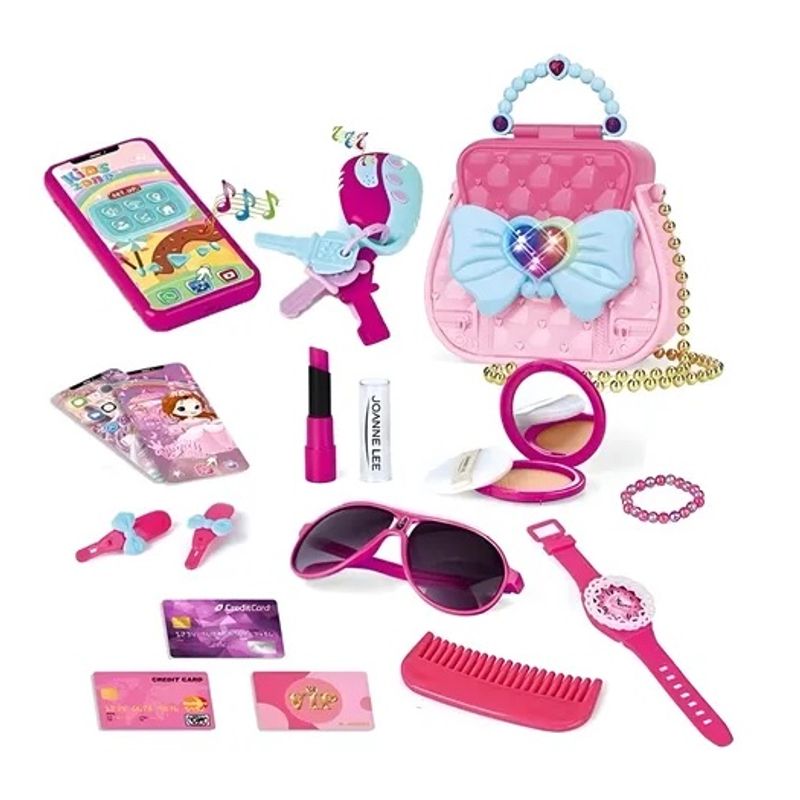 OEM - Juguete Niña Cartera De Princesa 17 Piezas Con Luces Sonidos