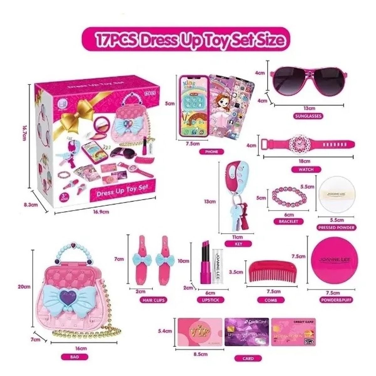 OEM - Juguete Niña Cartera De Princesa 17 Piezas Con Luces Sonidos