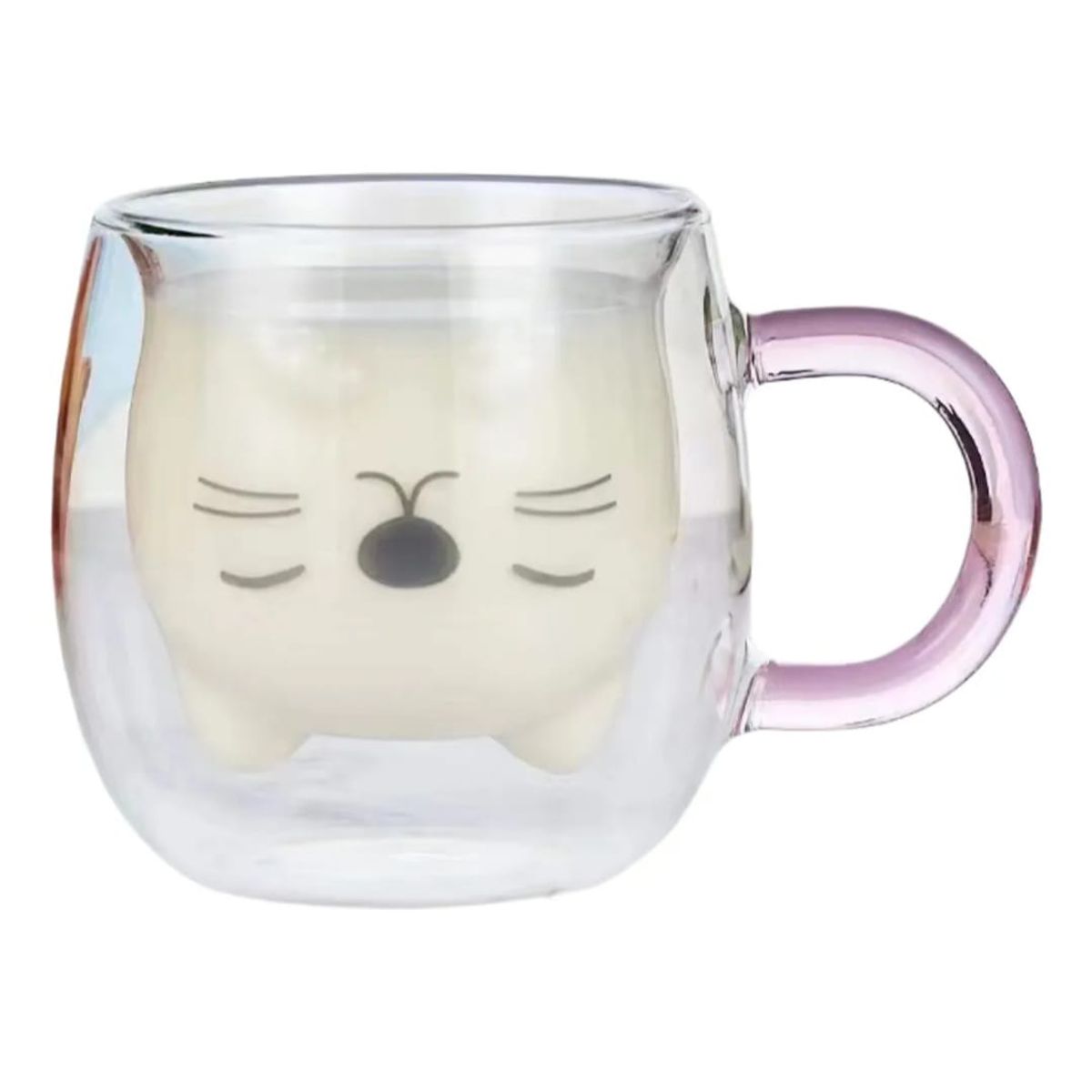 GENERICO - Taza Tazon Gato 3d Vidrio Templado 250ml