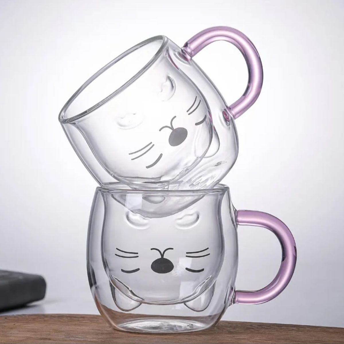 GENERICO - Taza Tazon Gato 3d Vidrio Templado 250ml