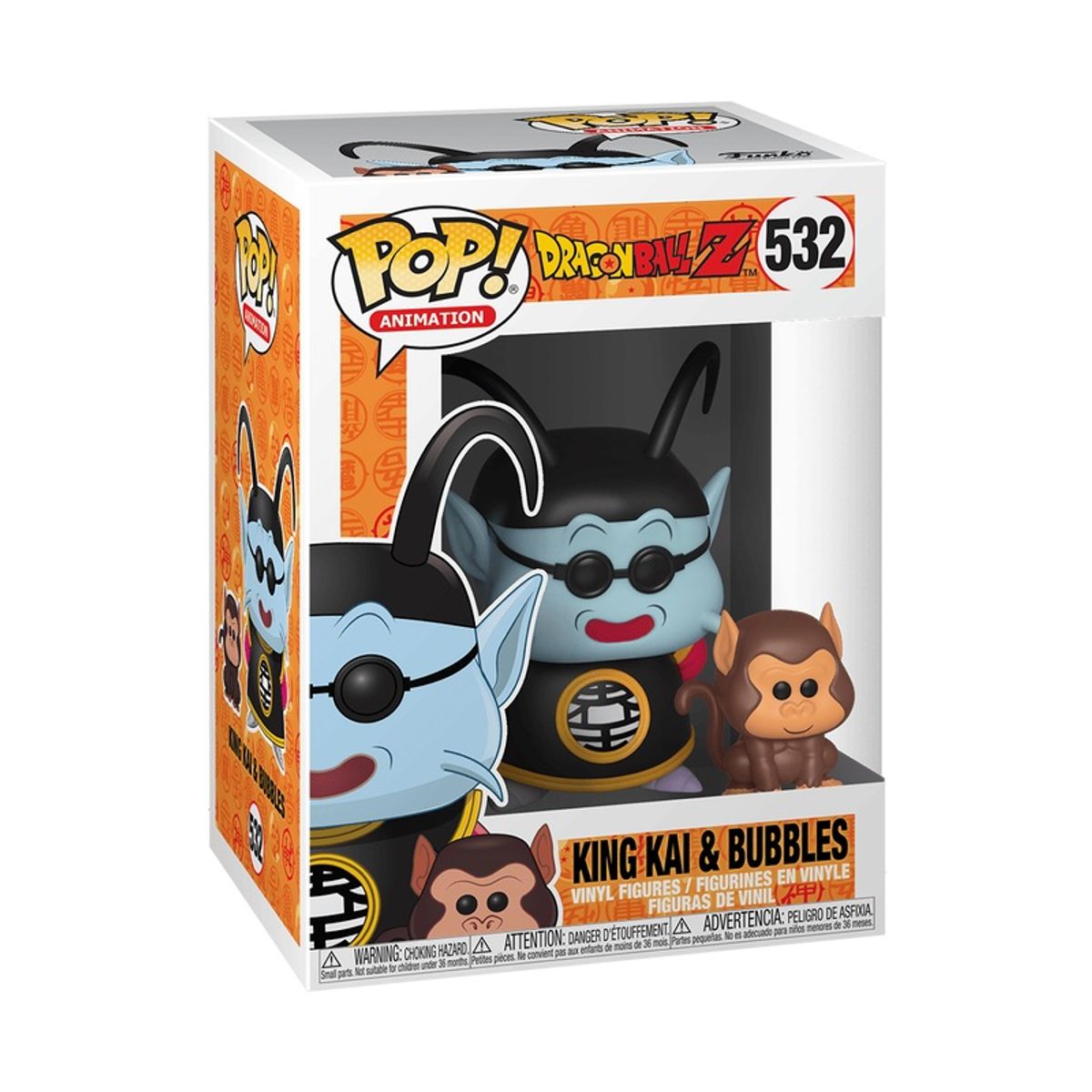 FUNKO - Funko Pop Dragon Ball – Kaiosama y Bubbles 532 + Protector