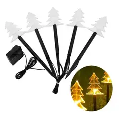GENERICO - Set 5 Luces Solares De Navidad En Forma De Árbol Luces Solares