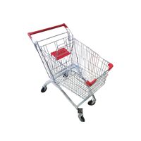 Carrito de Supermercado Metálico con Asa Plástica Roja Gms