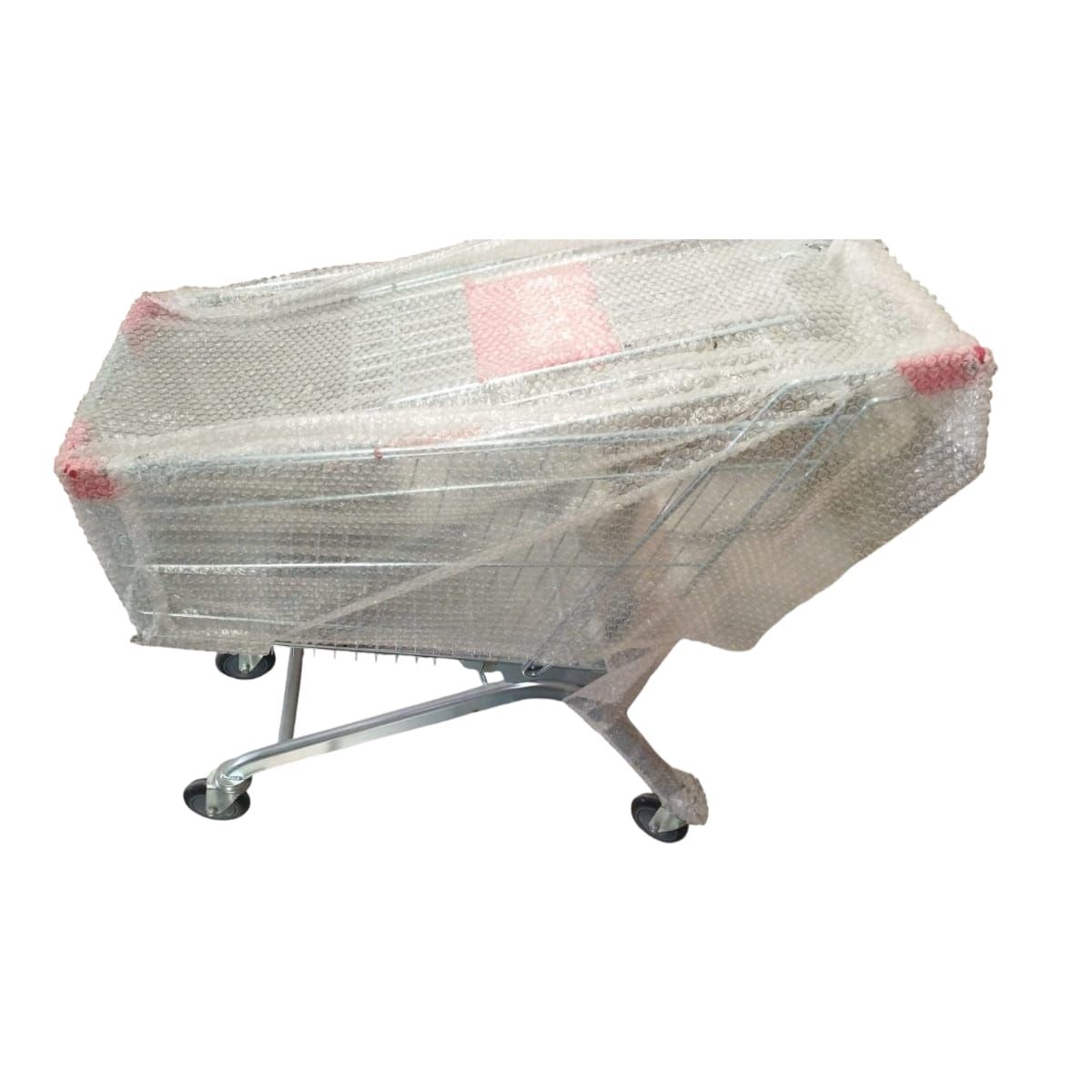 GENERICO - Carrito de Supermercado Metálico con Asa Plástica Roja Gms