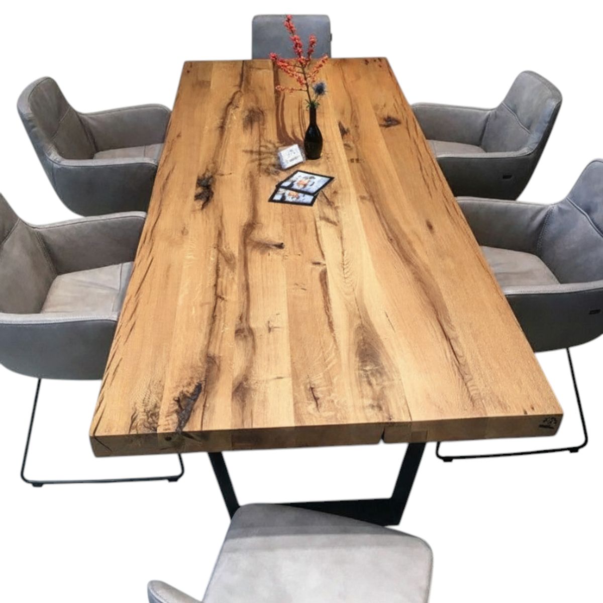 GENERICO - Mesa  Comedor Vertigo  Metal Y Roble  180x90