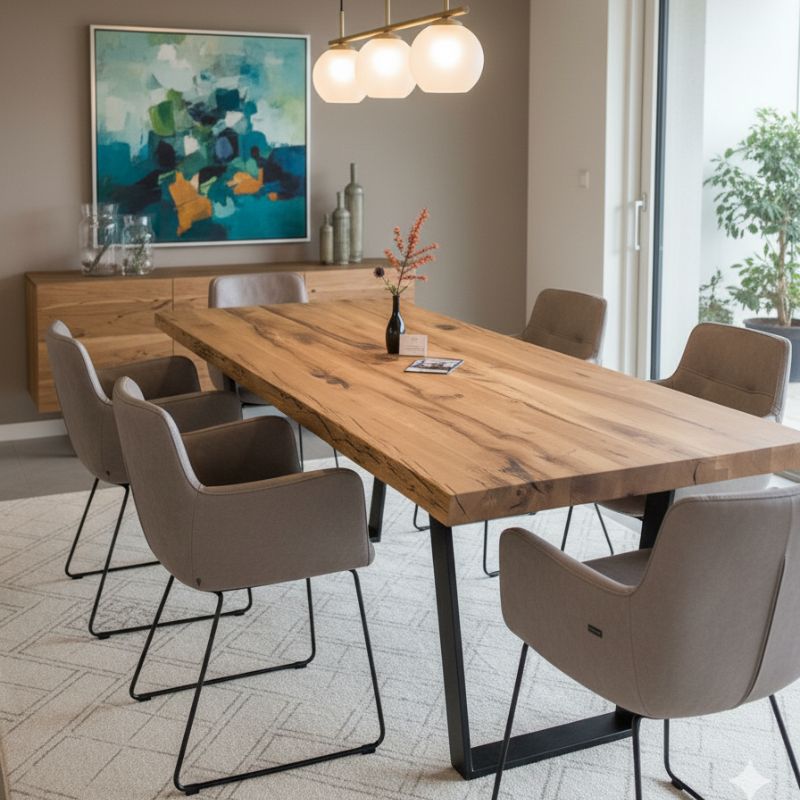 GENERICO - Mesa  Comedor Vertigo  Metal Y Roble  200x90