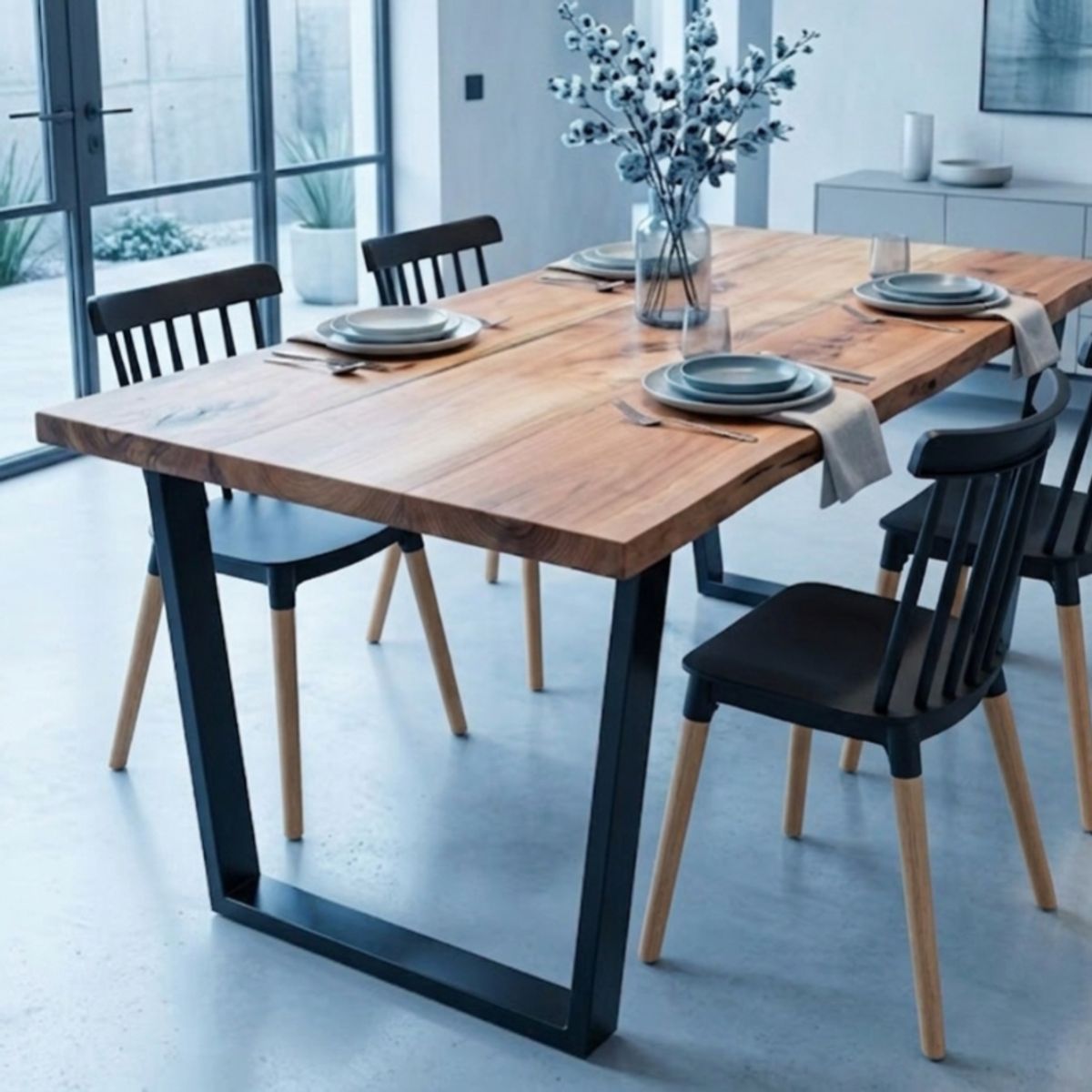 GENERICO - Mesa  Comedor Vertigo  Metal Y Roble  200x90