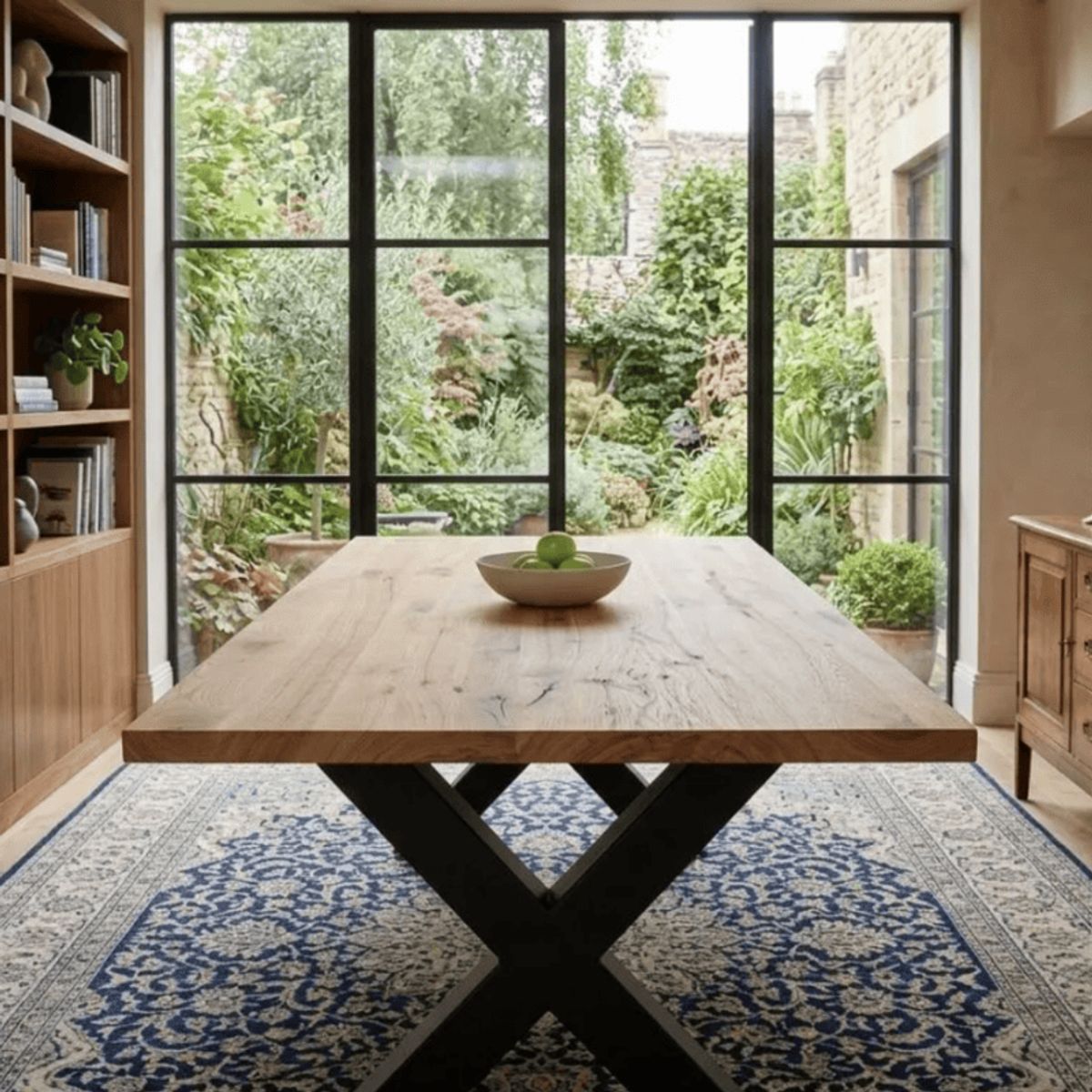 GENERICO - Mesa / Comedor Cascada / Roble Y Metal / 120 X 70